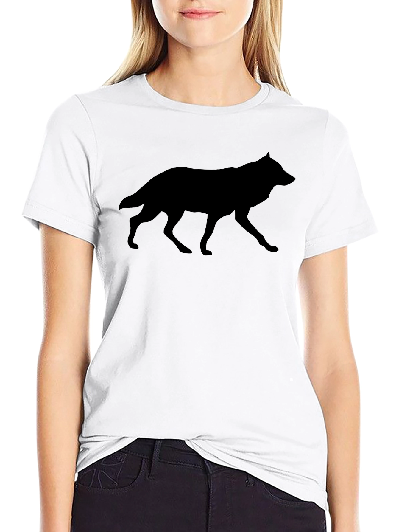 Black Wolf Silhouette T-Shirt