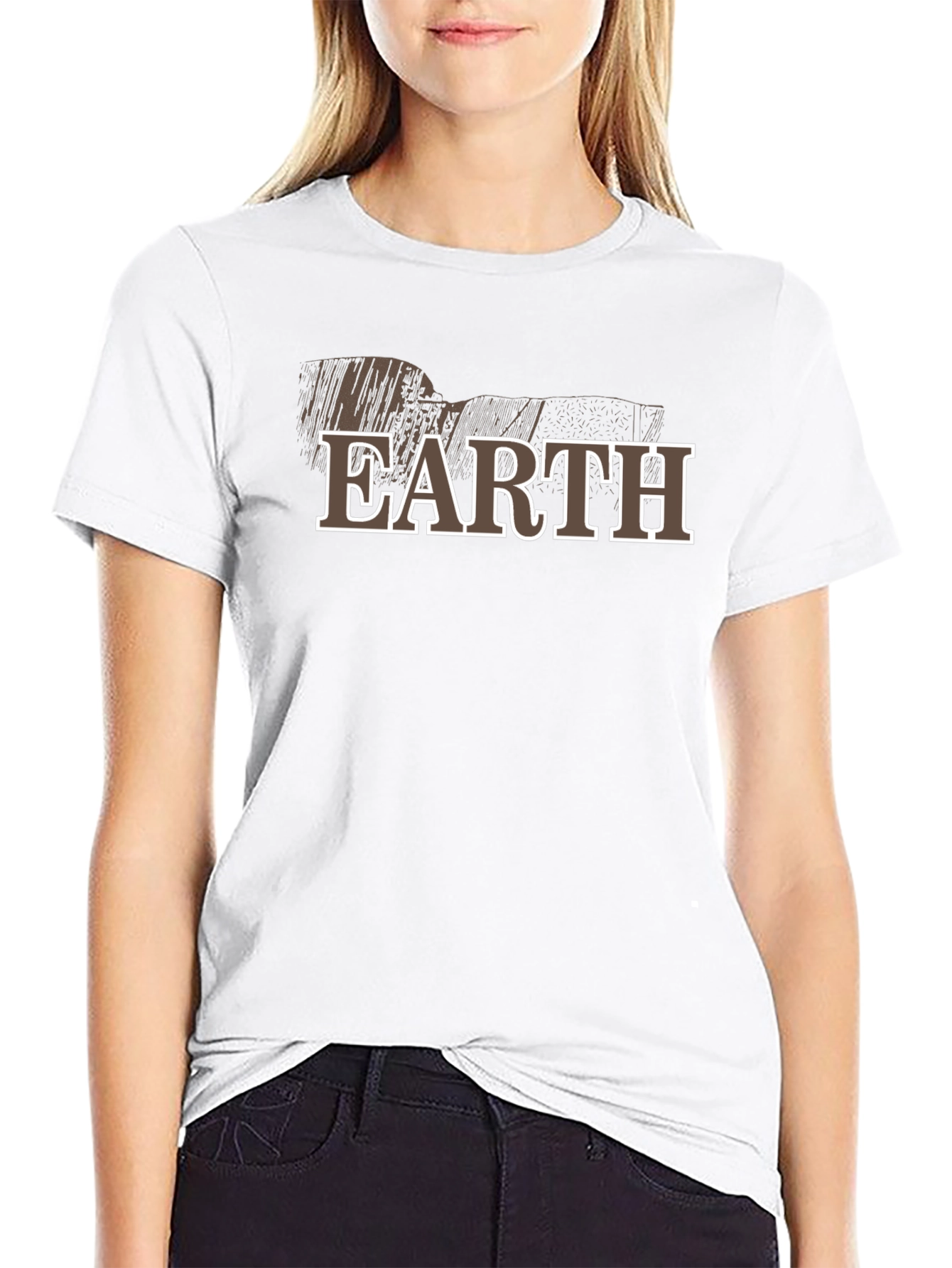 Earth Graphic Print Crew Neck T-Shirt