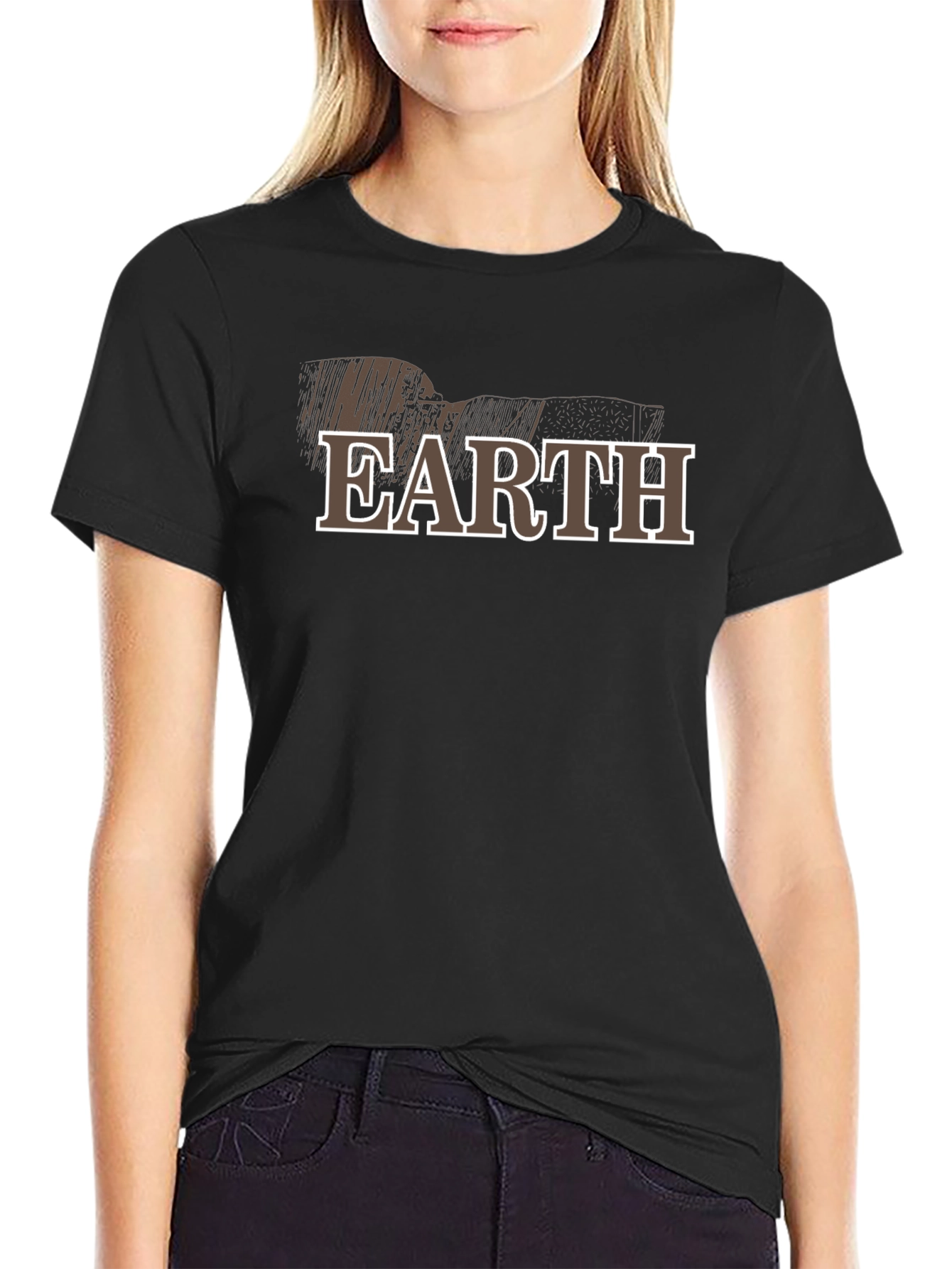 Earth Graphic Print Crew Neck T-Shirt