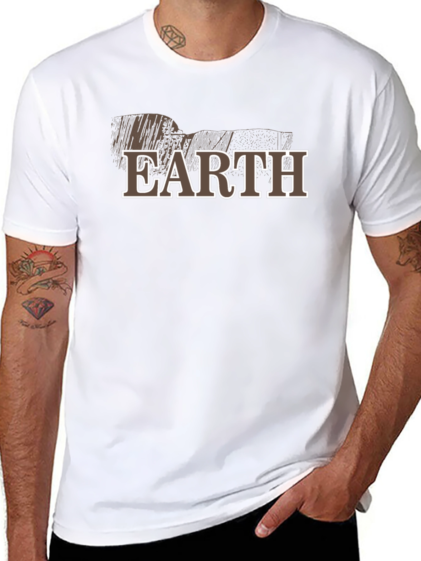 Earth Graphic Print Crew Neck T-Shirt