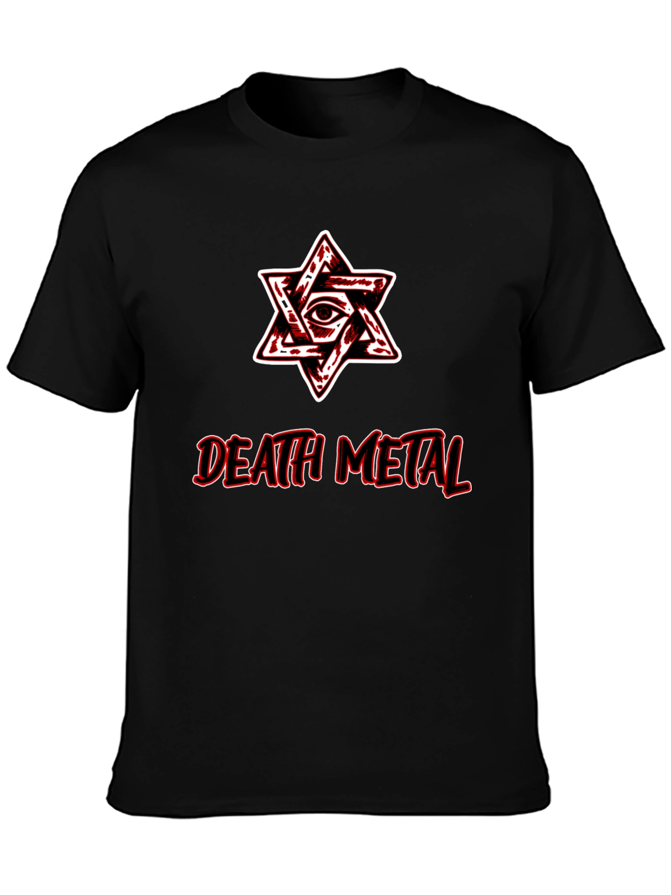 Death Metal Graphic Tee - Occult Star Eye Design