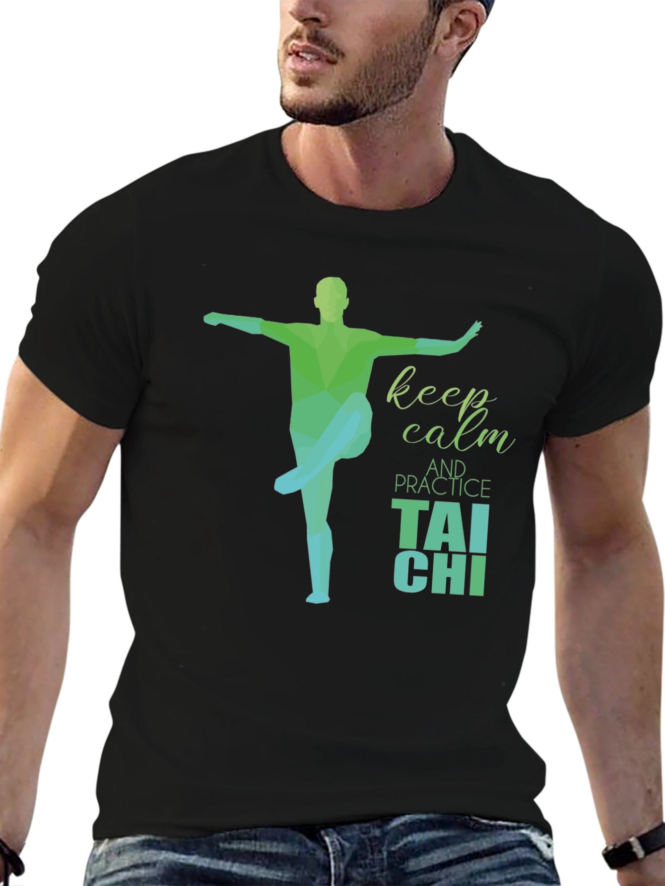 Keep Calm Tai Chi Black T-Shirt