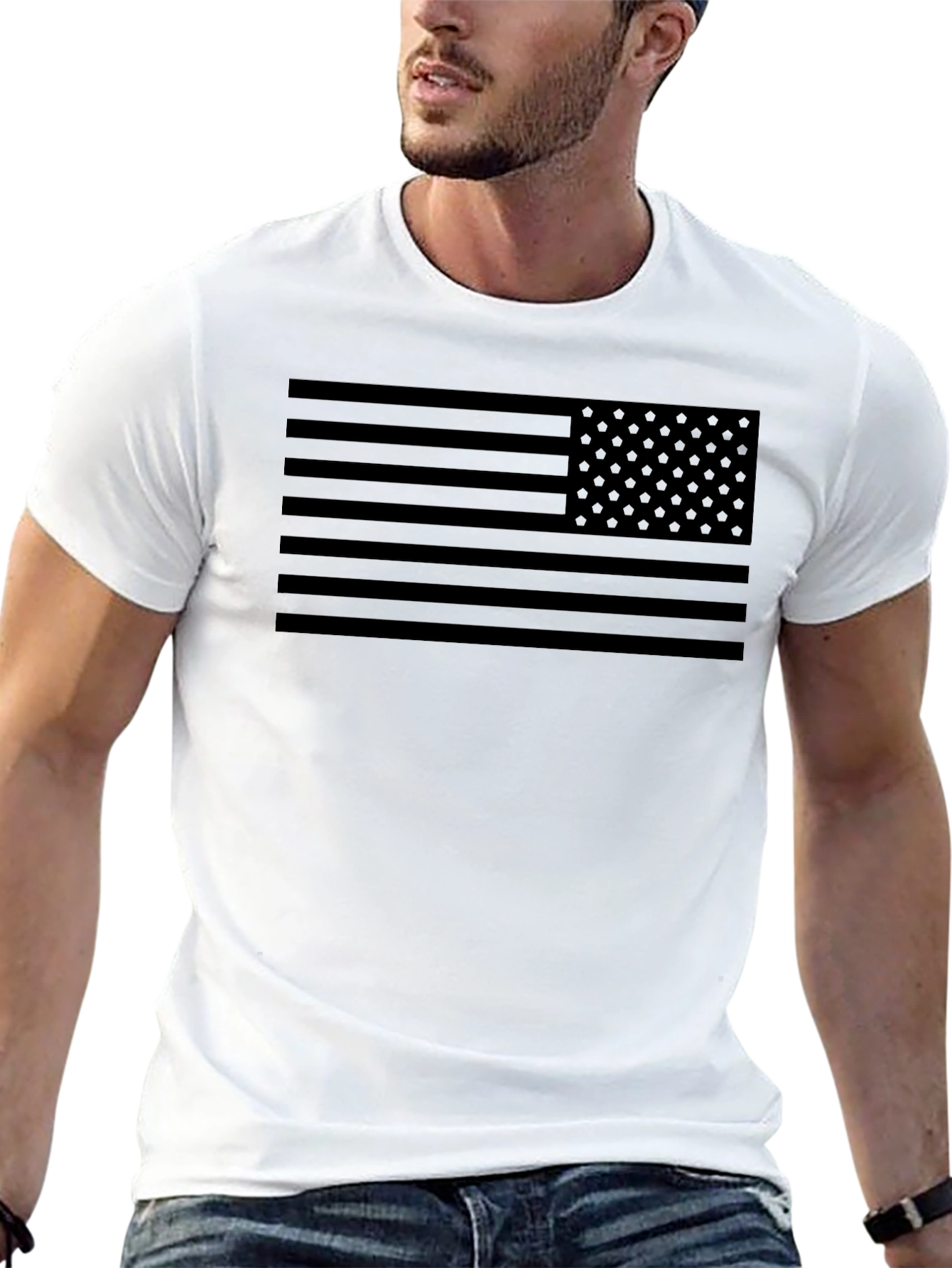 Stealth American Flag Graphic T-Shirt