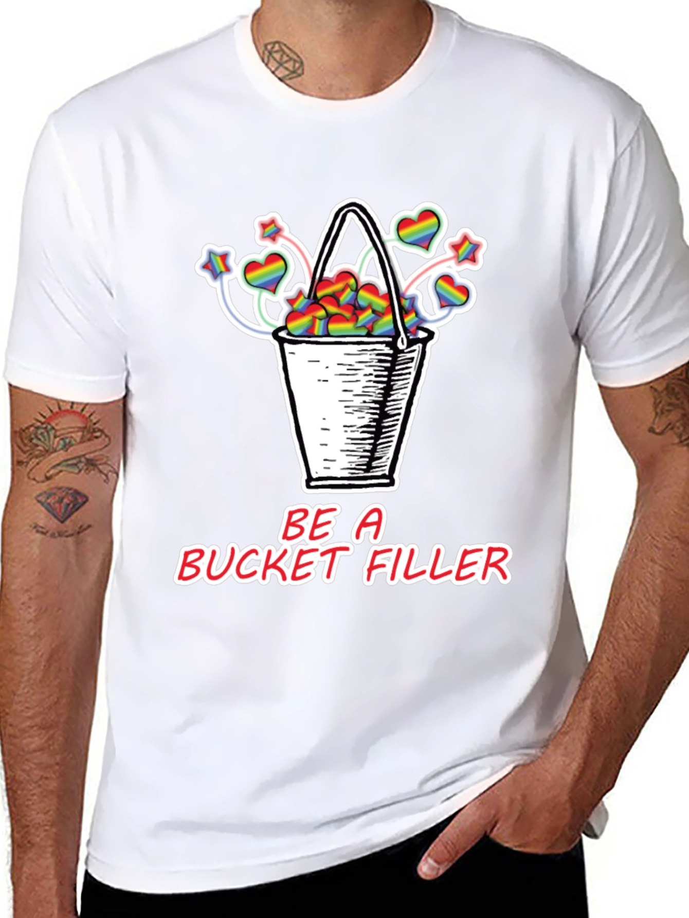 Be a Bucket Filler T-Shirt Pride Hearts Stars
