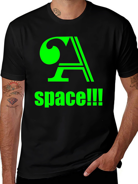 Space! Black T-Shirt with Green Graphic
