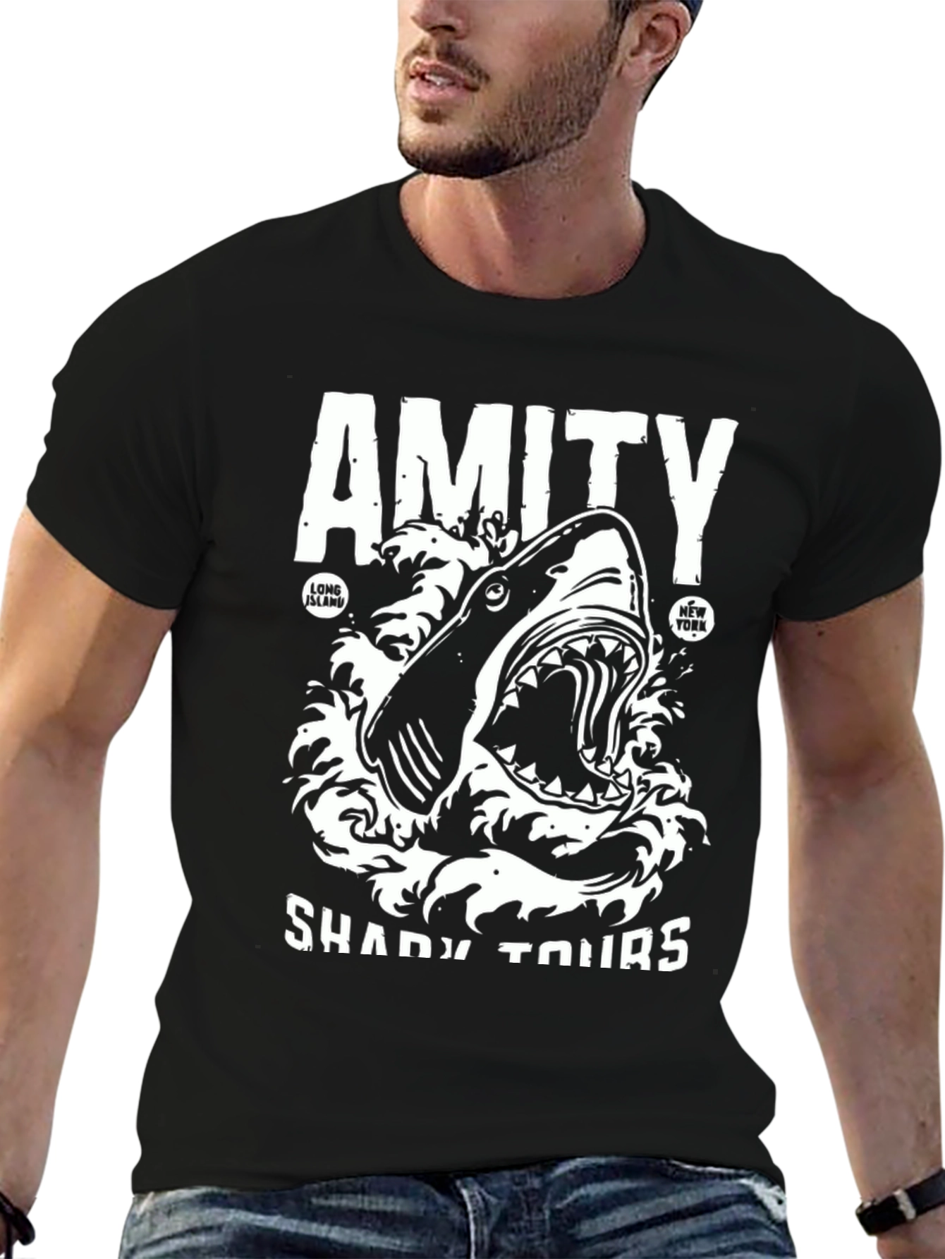 Amity Shady Tours Black Graphic Tee