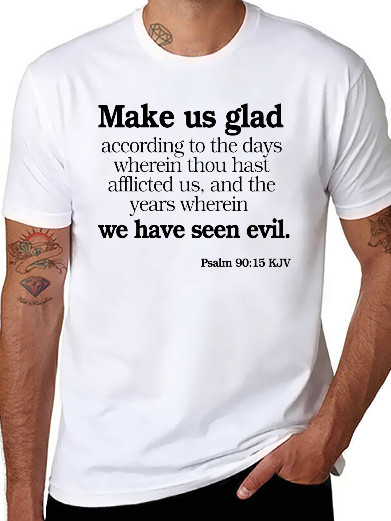 Make Us Glad T-Shirt: Biblical Verse Classic Fit