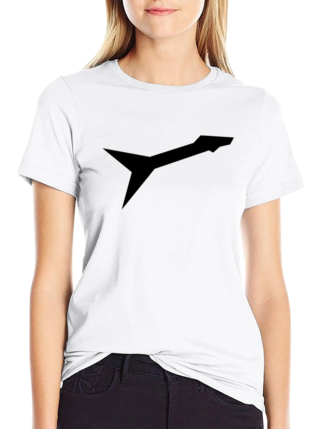 Mens Black Graphic Tee - Modern Arrow Design