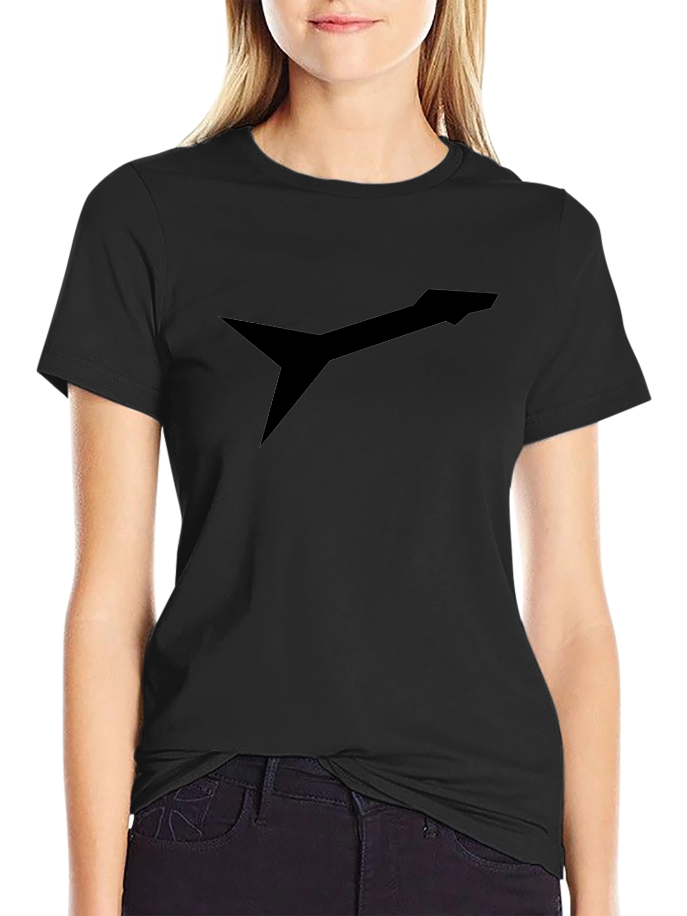 Mens Black Graphic Tee - Modern Arrow Design