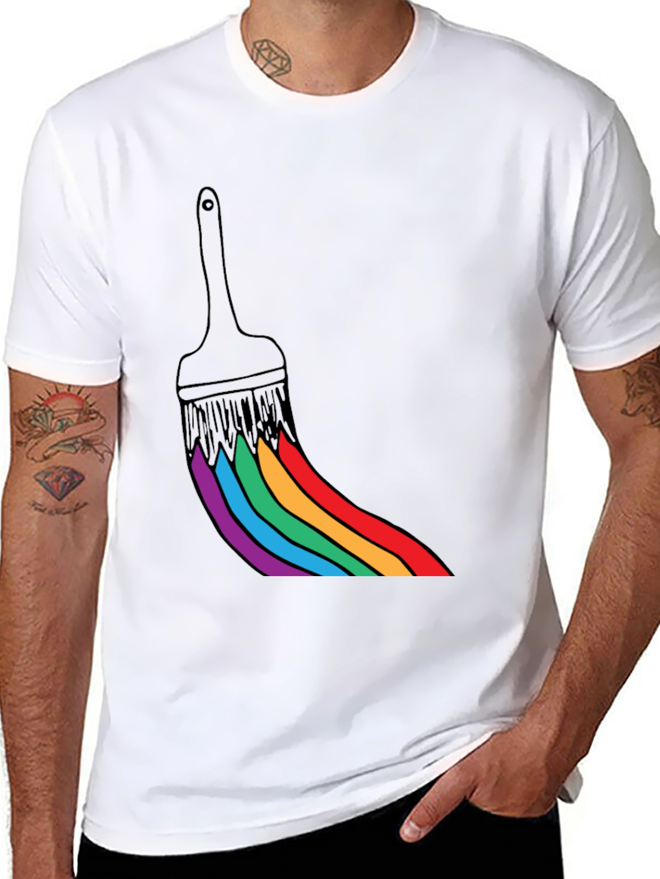 Rainbow Paint Brush T-Shirt