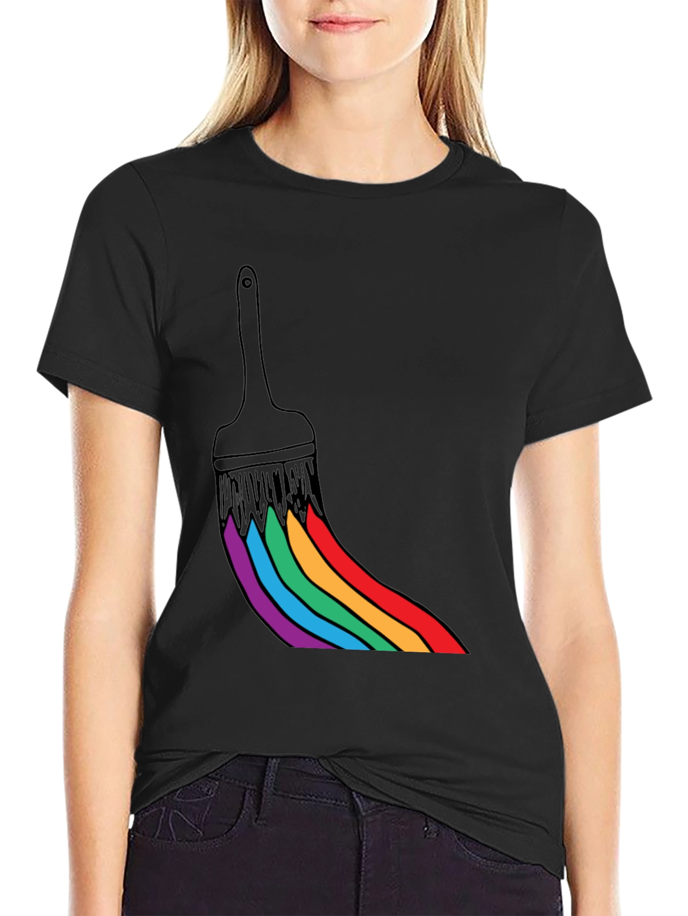 Rainbow Paint Brush T-Shirt