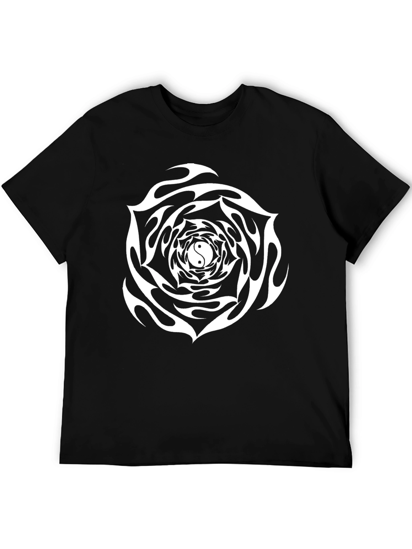 Yin Yang Flame Rose Graphic Tee