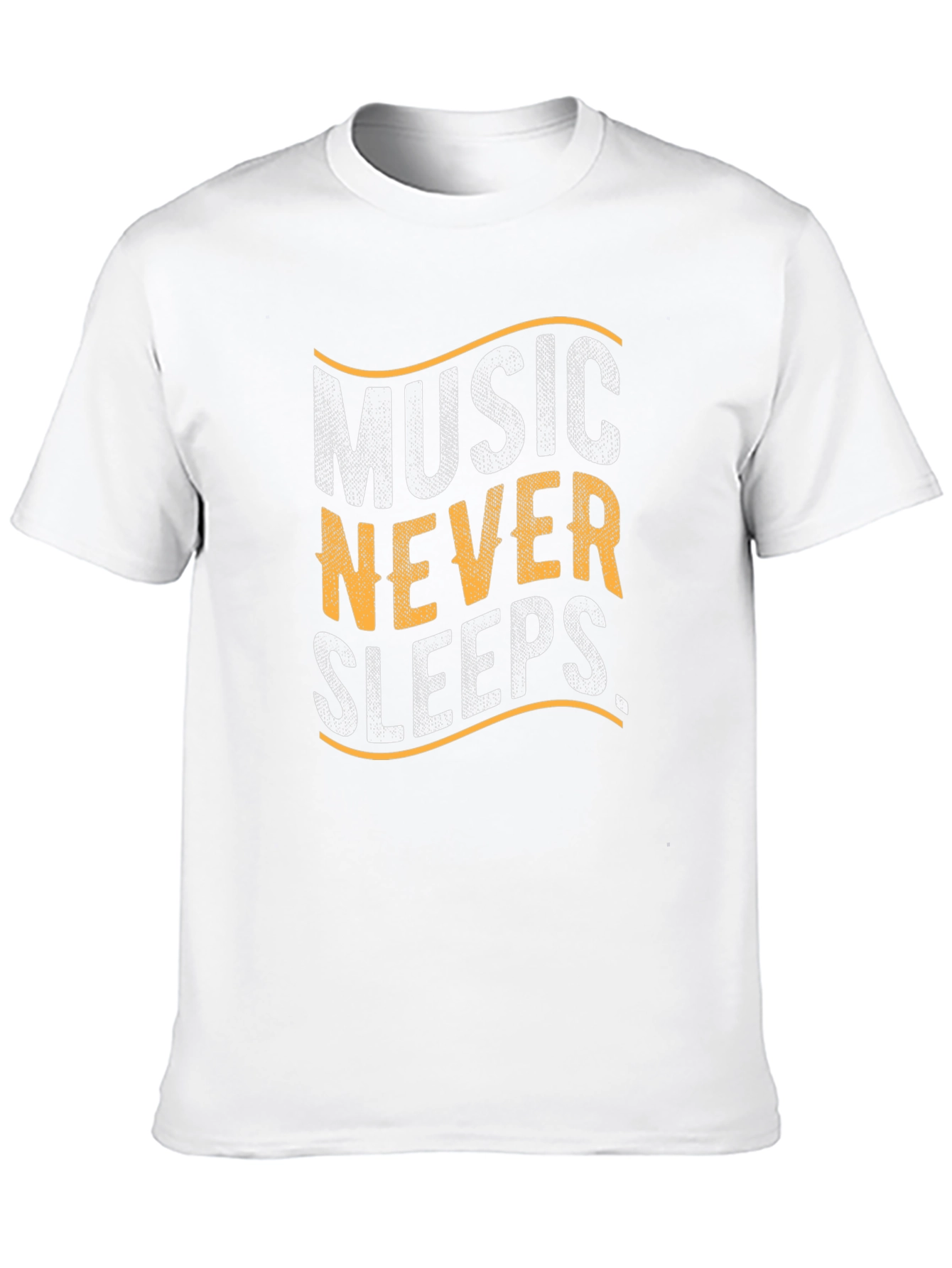 Music Never Sleeps Graphic Tee - Black Cotton T-Shirt