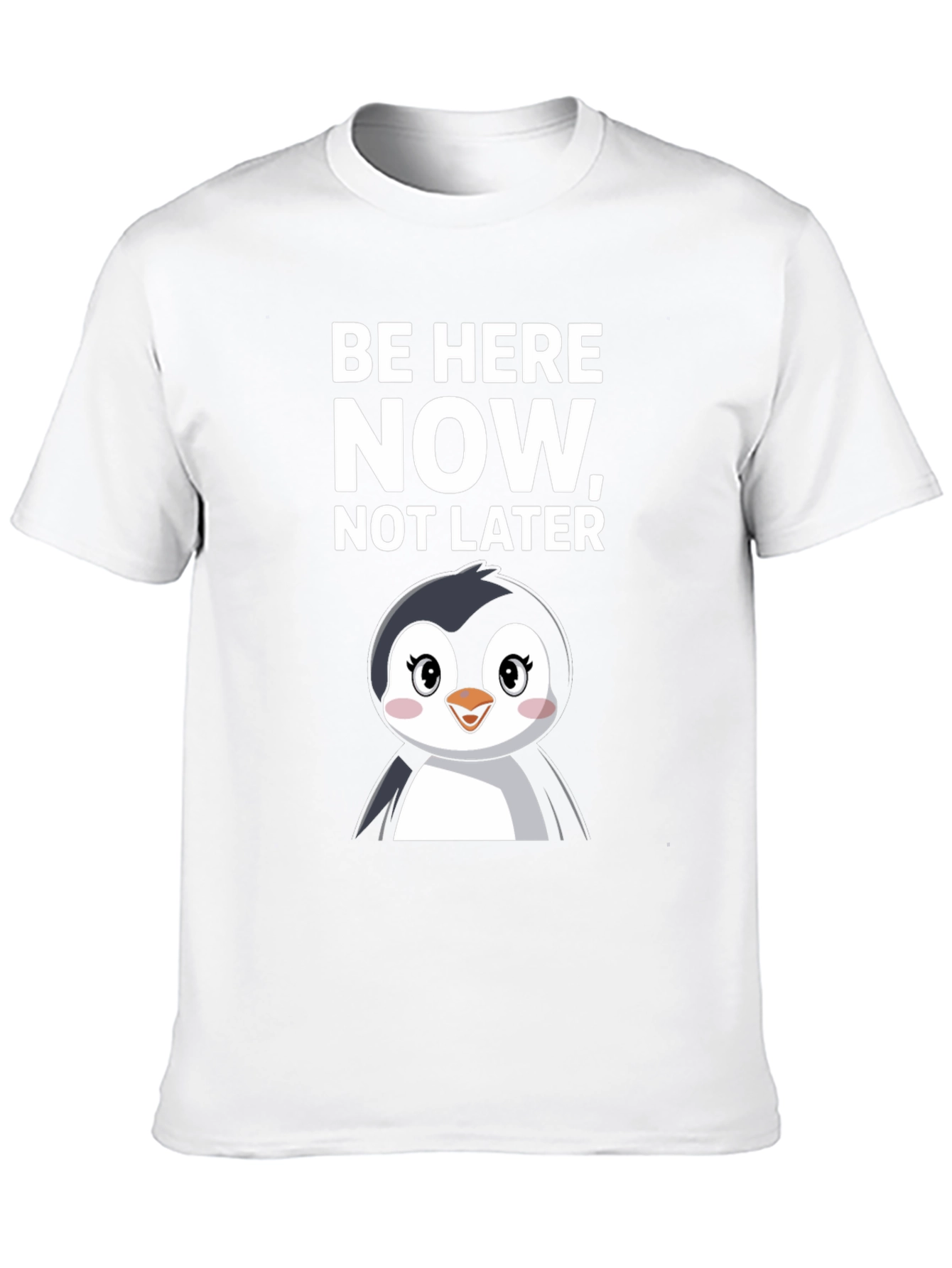 Be Here Now Penguin T-Shirt - Black