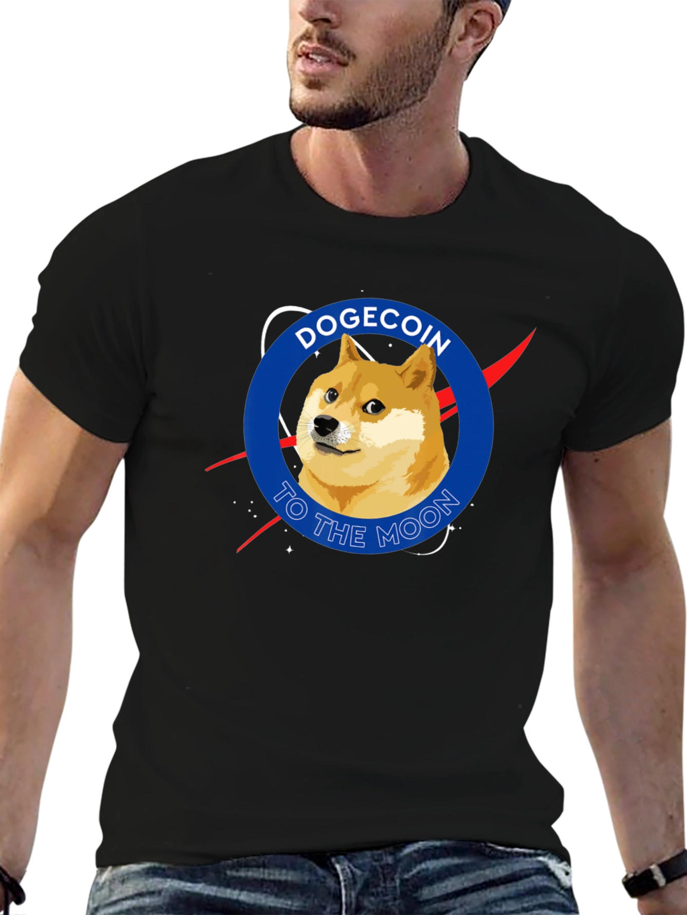 Dogecoin To The Moon T-Shirt – Crypto Space Graphic Tee