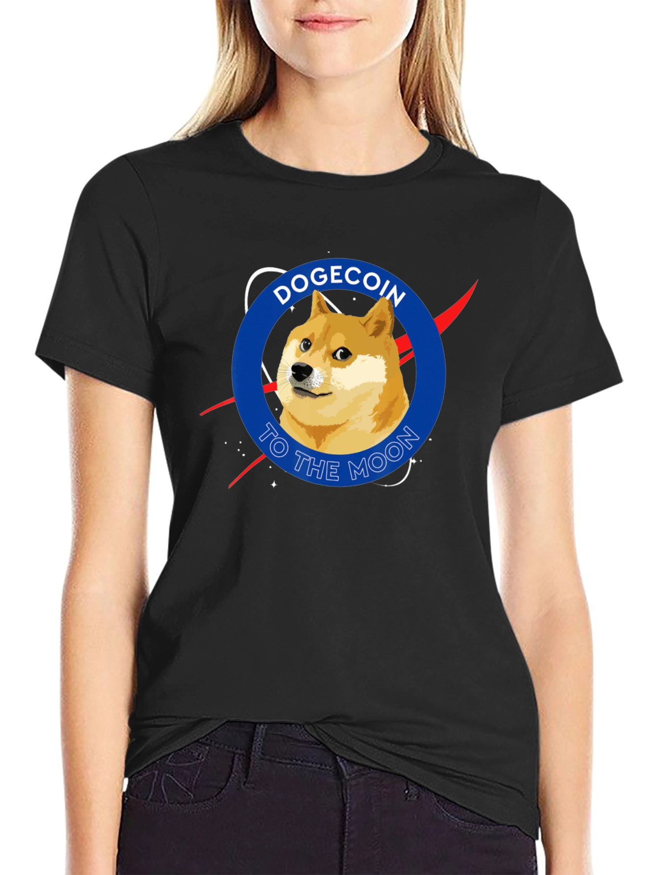 Dogecoin To The Moon T-Shirt – Crypto Space Graphic Tee