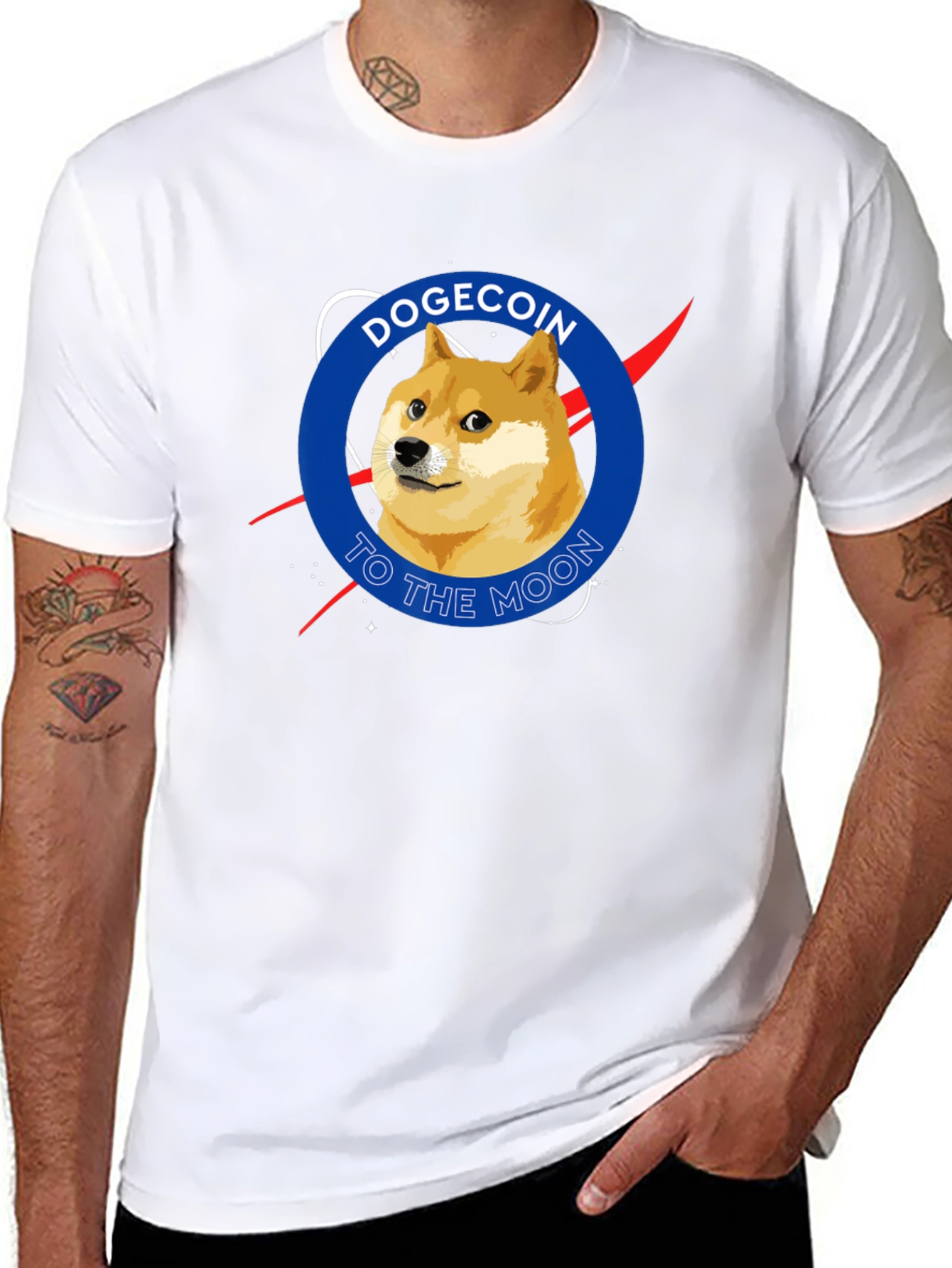 Dogecoin To The Moon T-Shirt – Crypto Space Graphic Tee