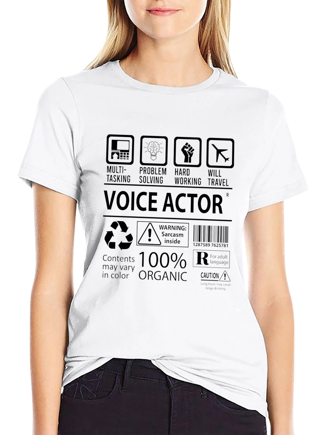 Voice Actor 100% Organic Black T-Shirt