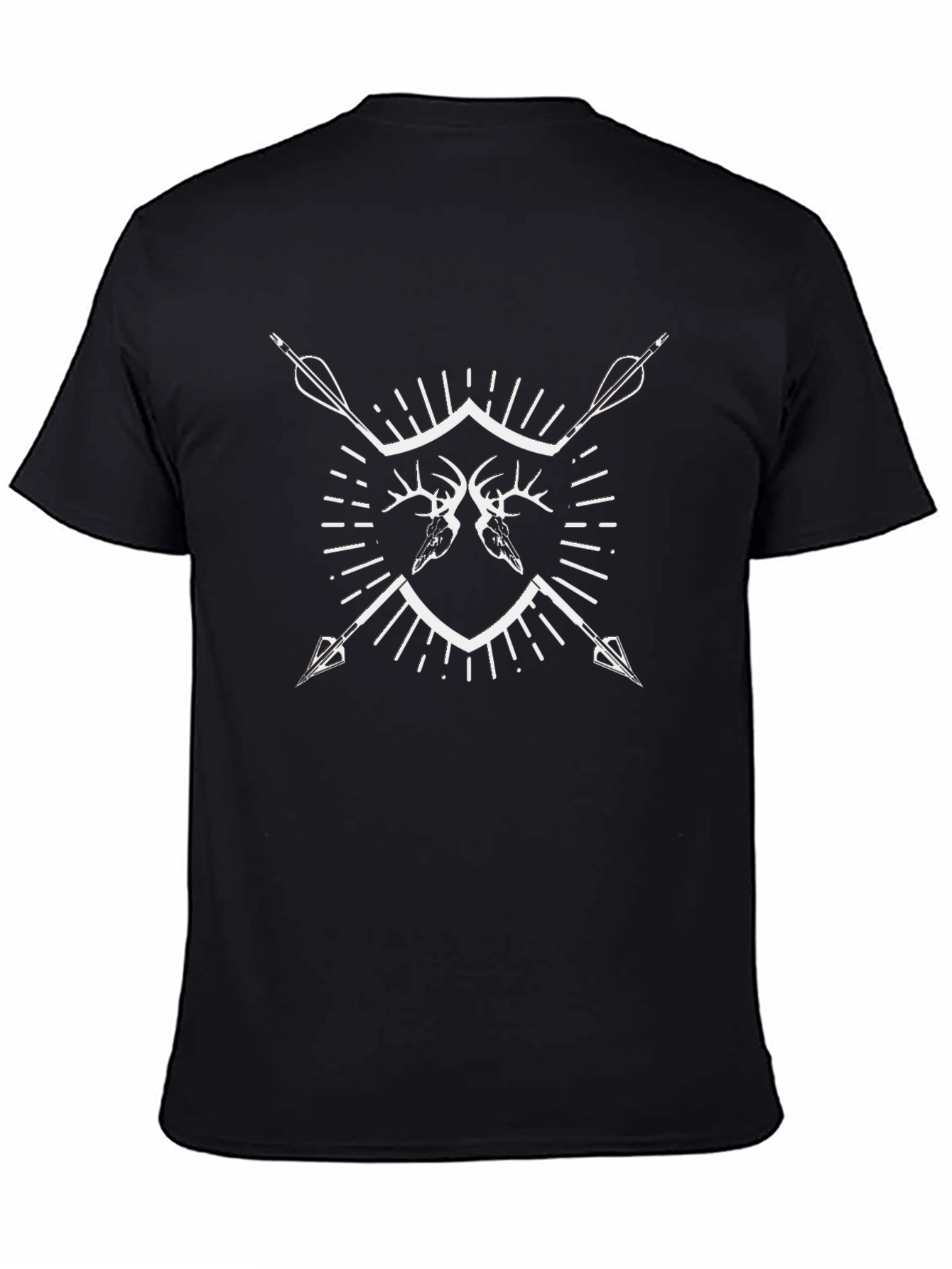 Mens Black Deer Antler Arrow Graphic Tee