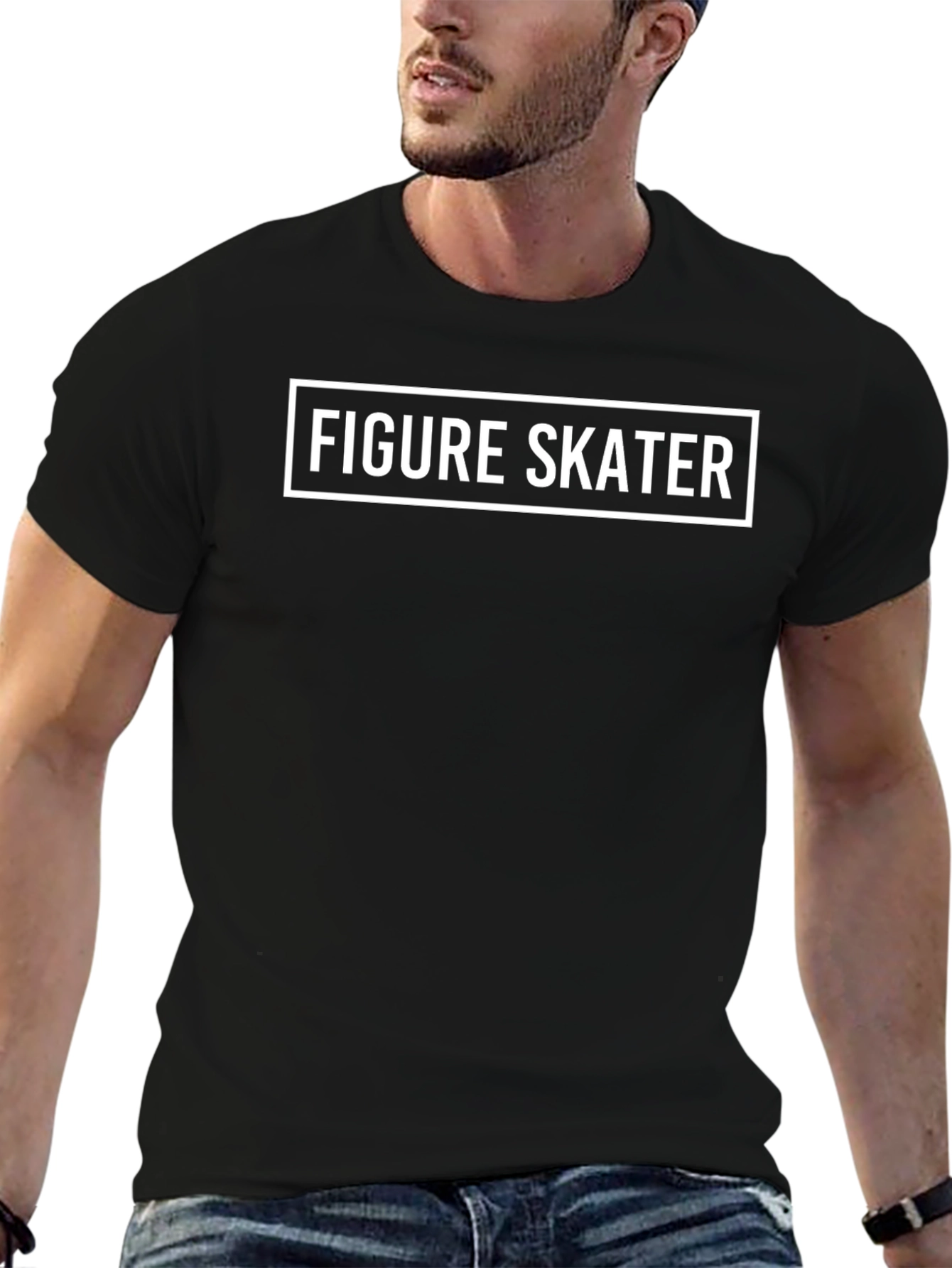 Figure Skater T-Shirt - Black Cotton Graphic Tee