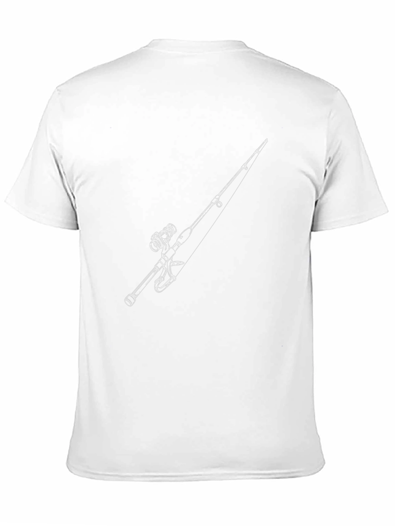 Fishing Rod Graphic Tee - Black Cotton Comfort