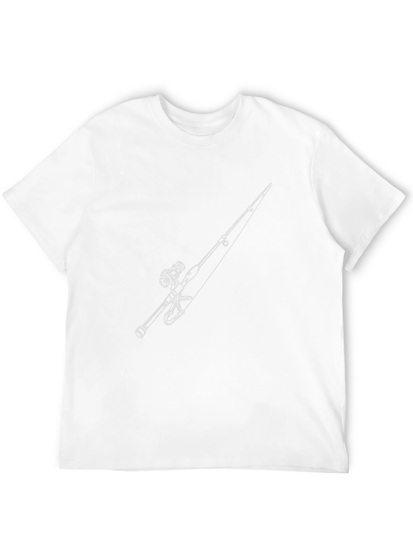 Fishing Rod Graphic Tee - Black Cotton Comfort