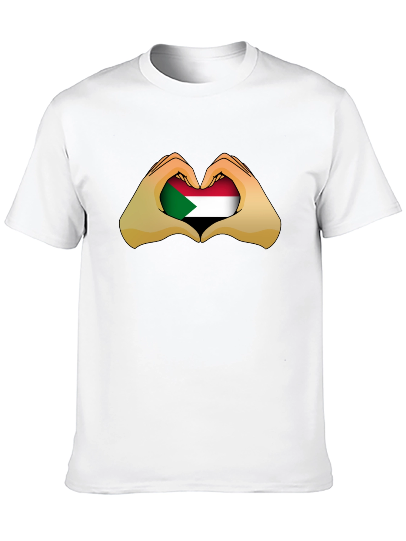 Sudan Heart Hands T-Shirt - Black Cotton Tee