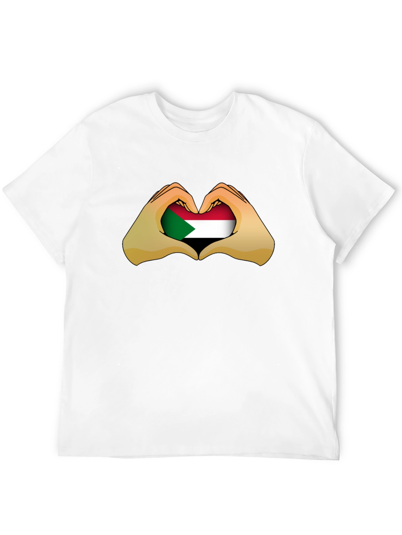 Sudan Heart Hands T-Shirt - Black Cotton Tee