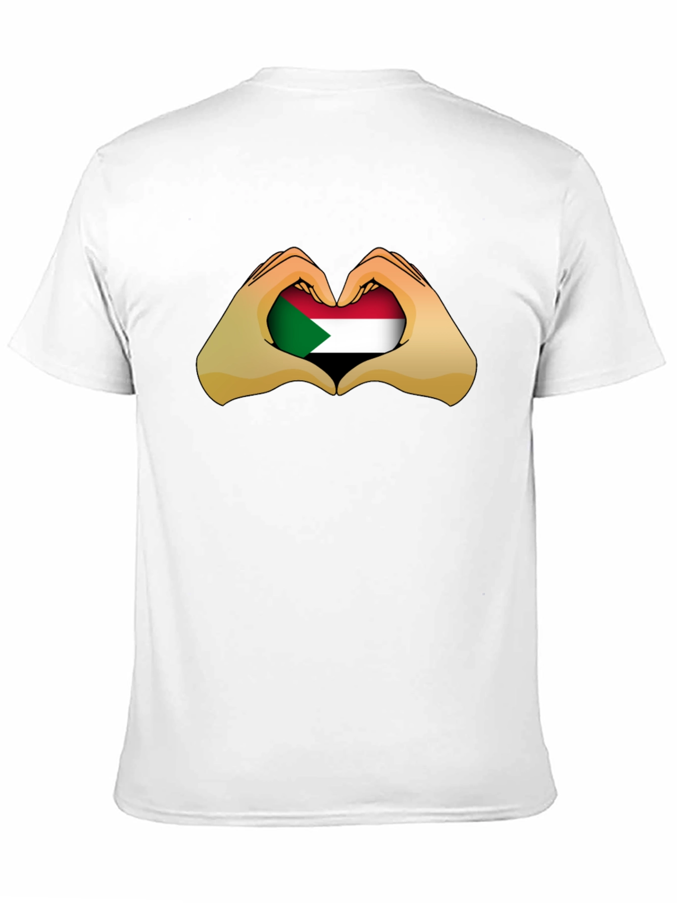 Sudan Heart Hands T-Shirt - Black Cotton Tee