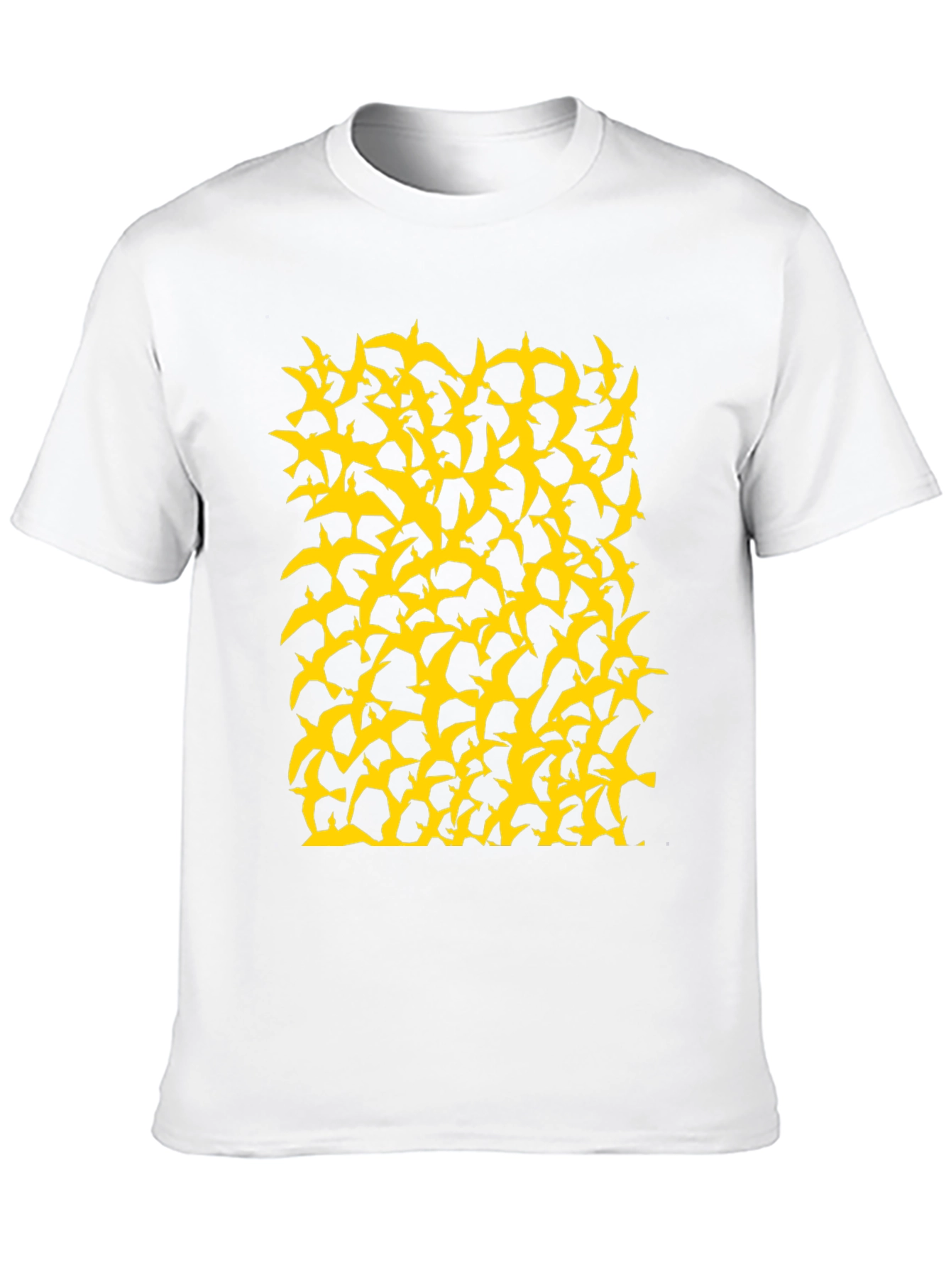 Birds Pattern Black T-Shirt