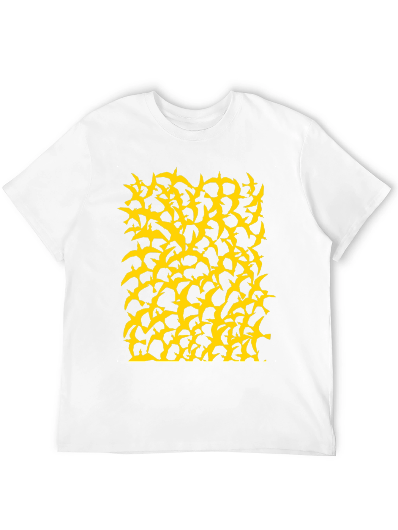 Birds Pattern Black T-Shirt