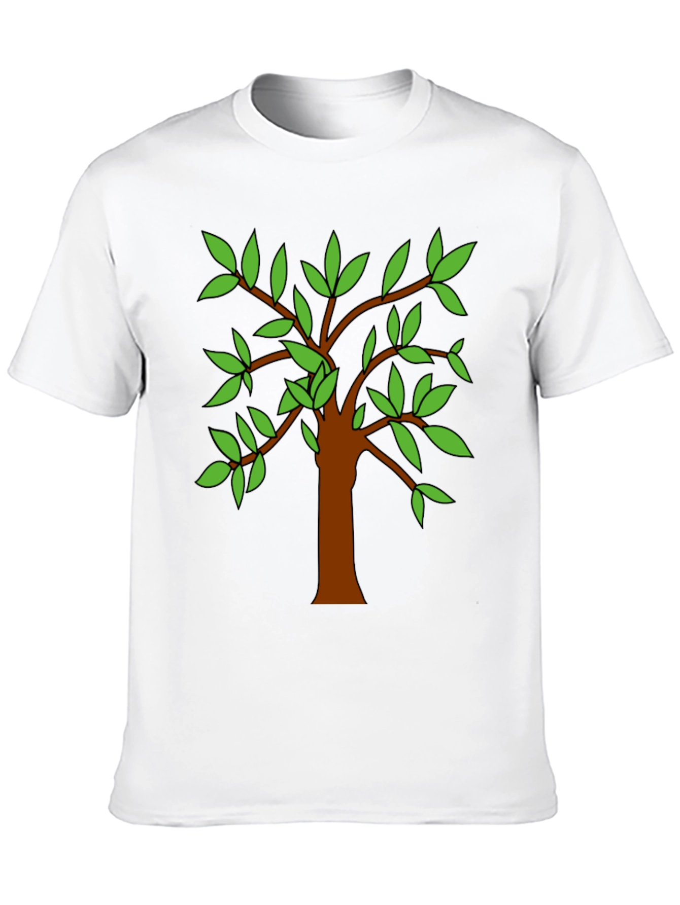 Nature Tree Graphic Tee - Casual Black T-Shirt