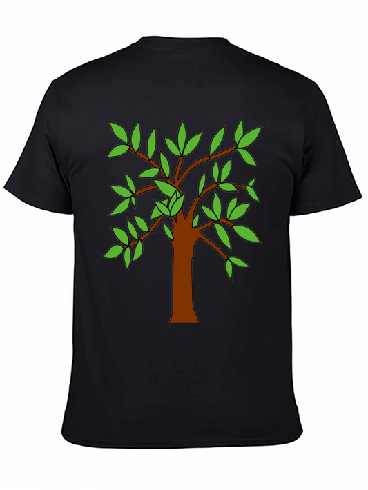 Nature Tree Graphic Tee - Casual Black T-Shirt