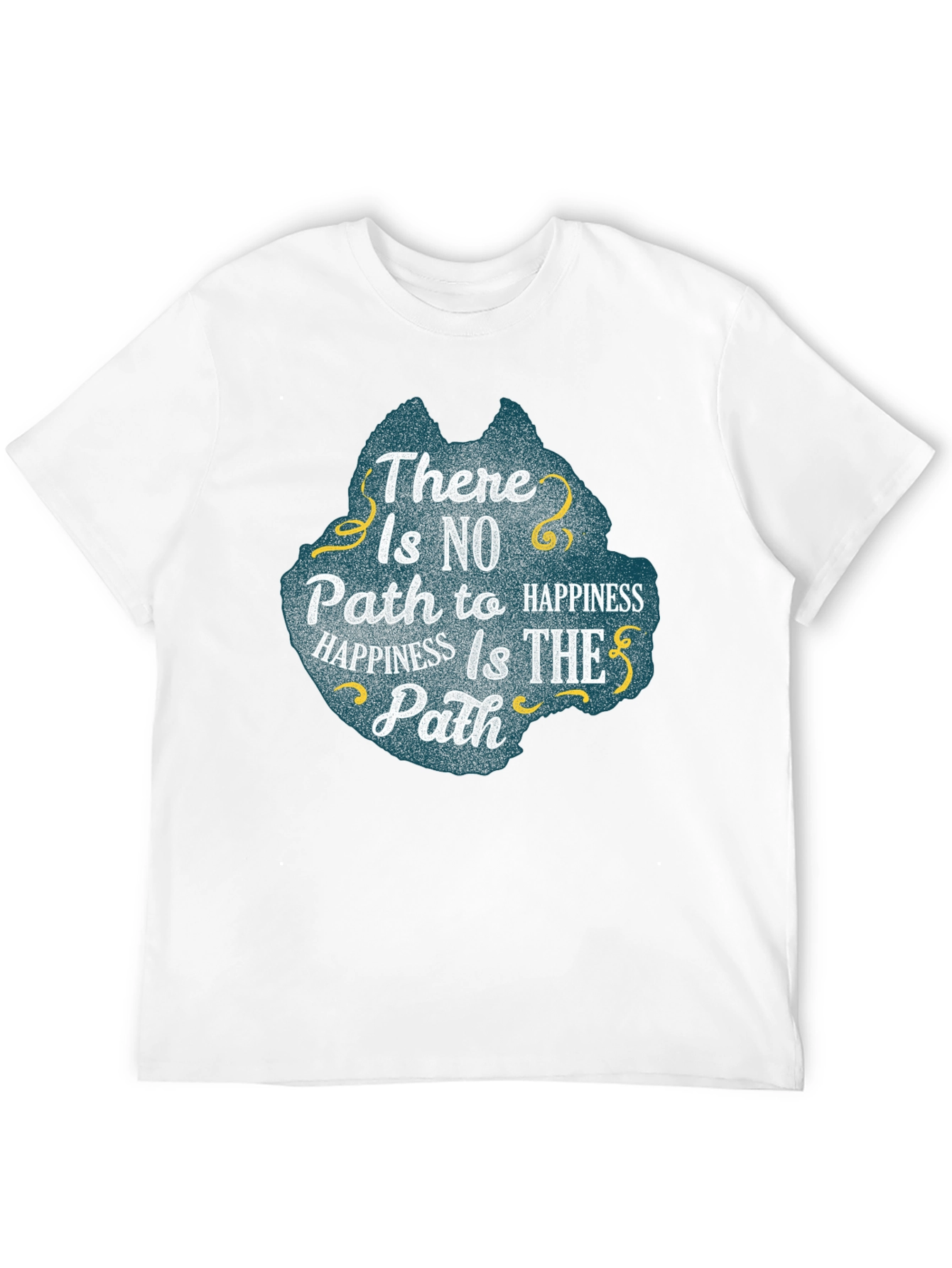 Happiness Path Graphic Tee - Inspiring Black T-Shirt