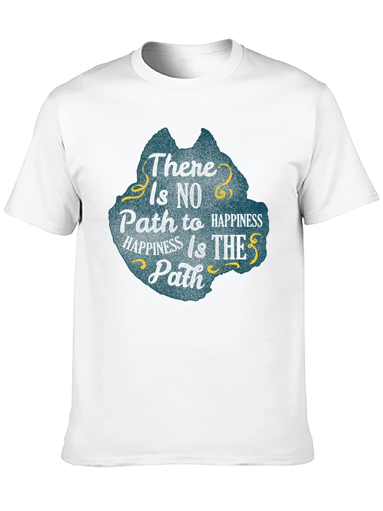 Happiness Path Graphic Tee - Inspiring Black T-Shirt