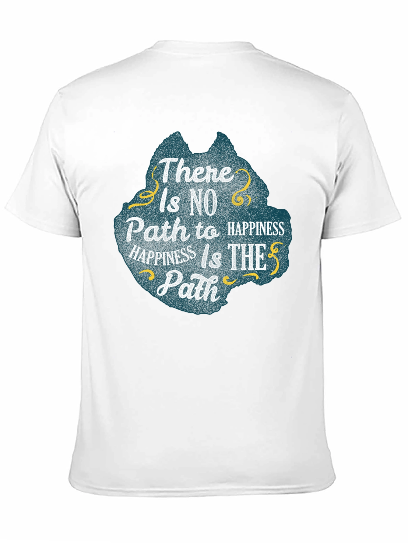 Happiness Path Graphic Tee - Inspiring Black T-Shirt