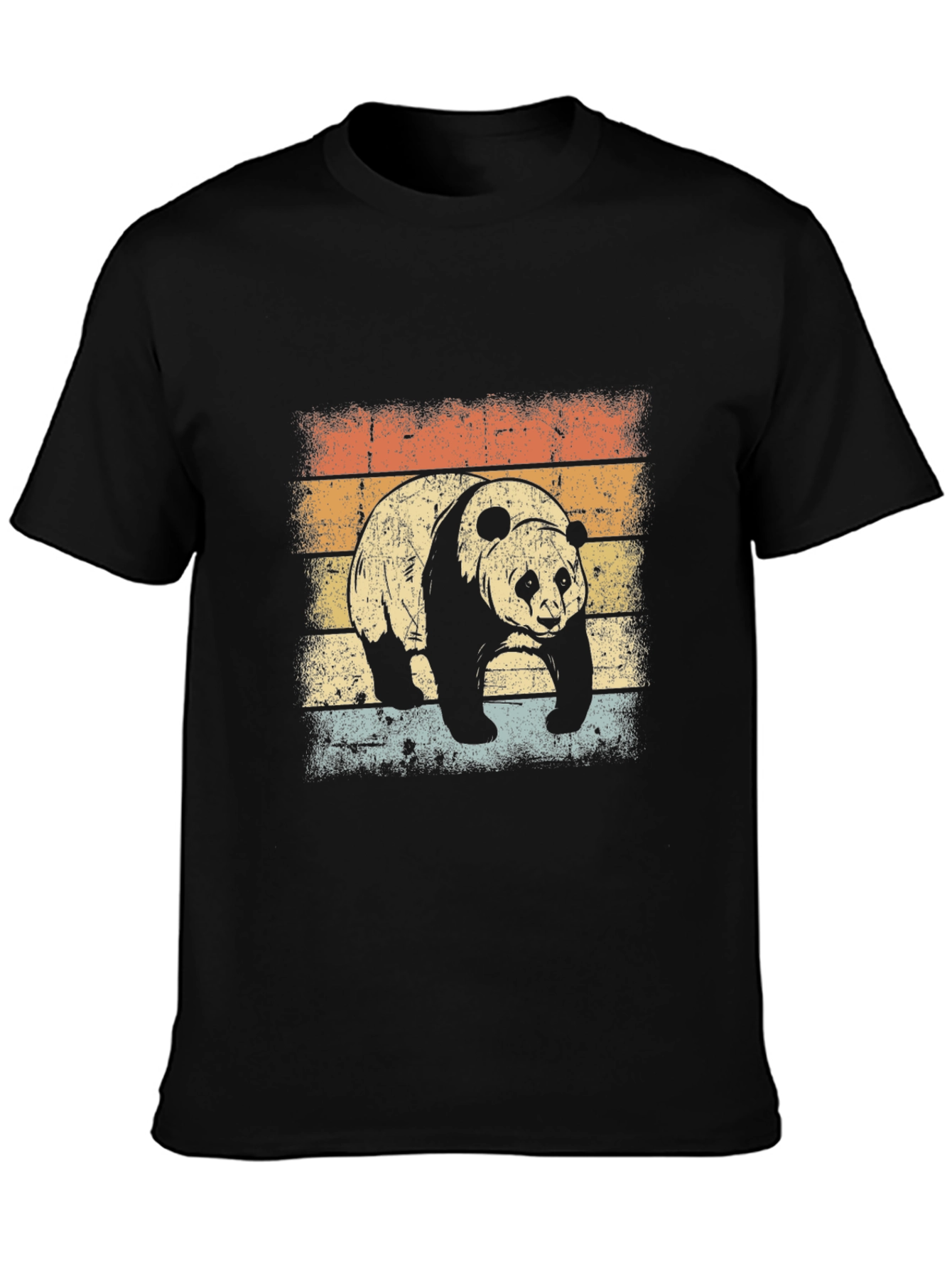 Retro Panda Graphic T-Shirt - Black