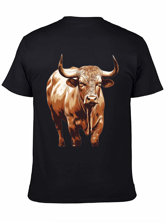 Bull Graphic T-Shirt - Black Cotton Tee