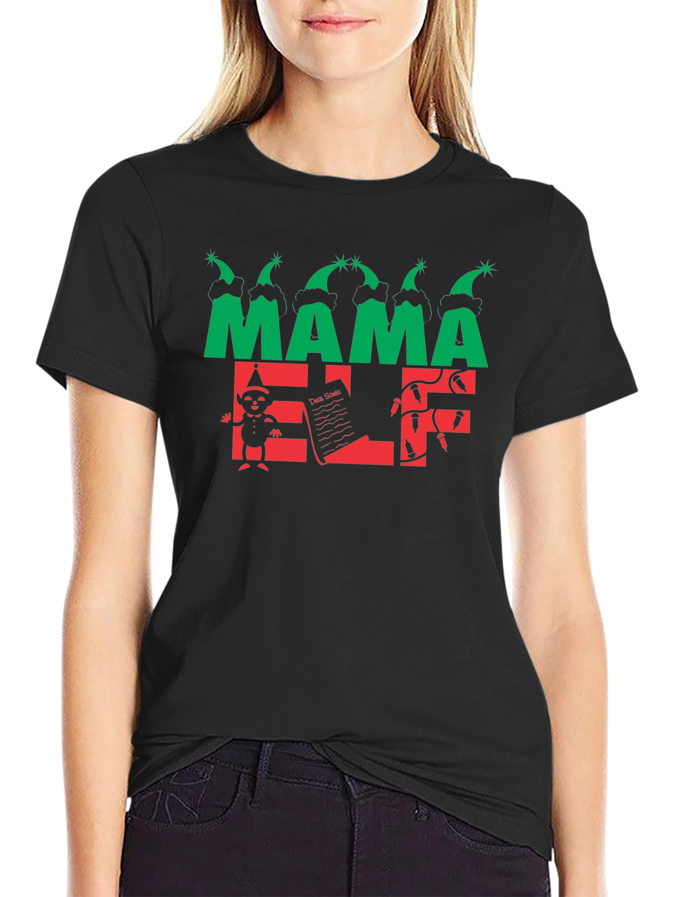 Mama Elf Christmas T-Shirt - Holiday Tee