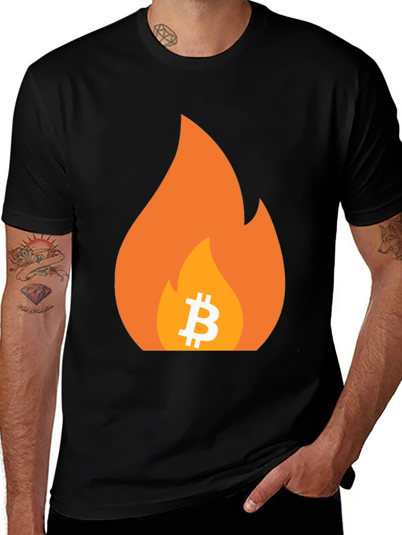 Bitcoin Flame Graphic T-Shirt