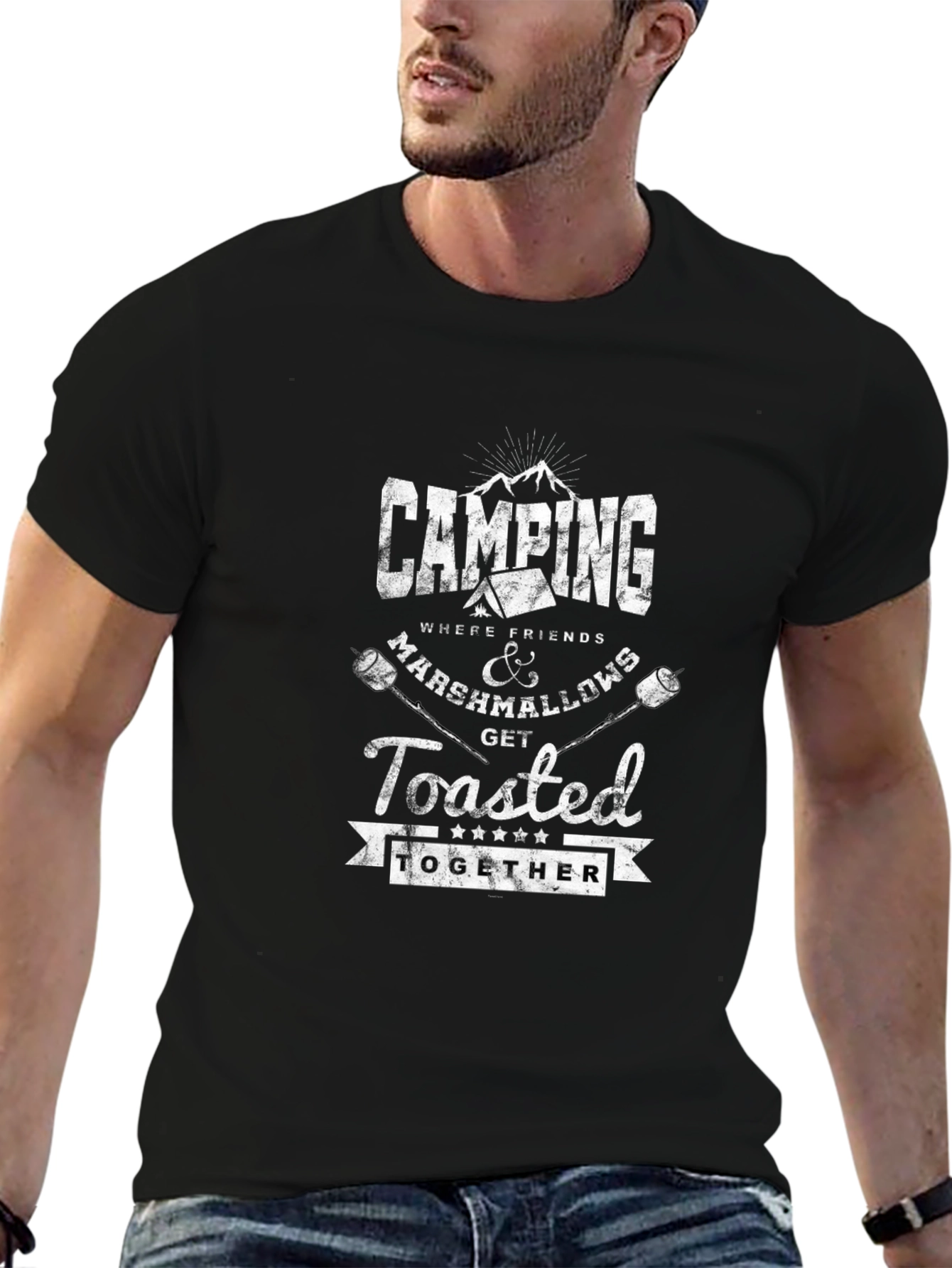Camping Marshmallow Toasted Together Graphic T-Shirt