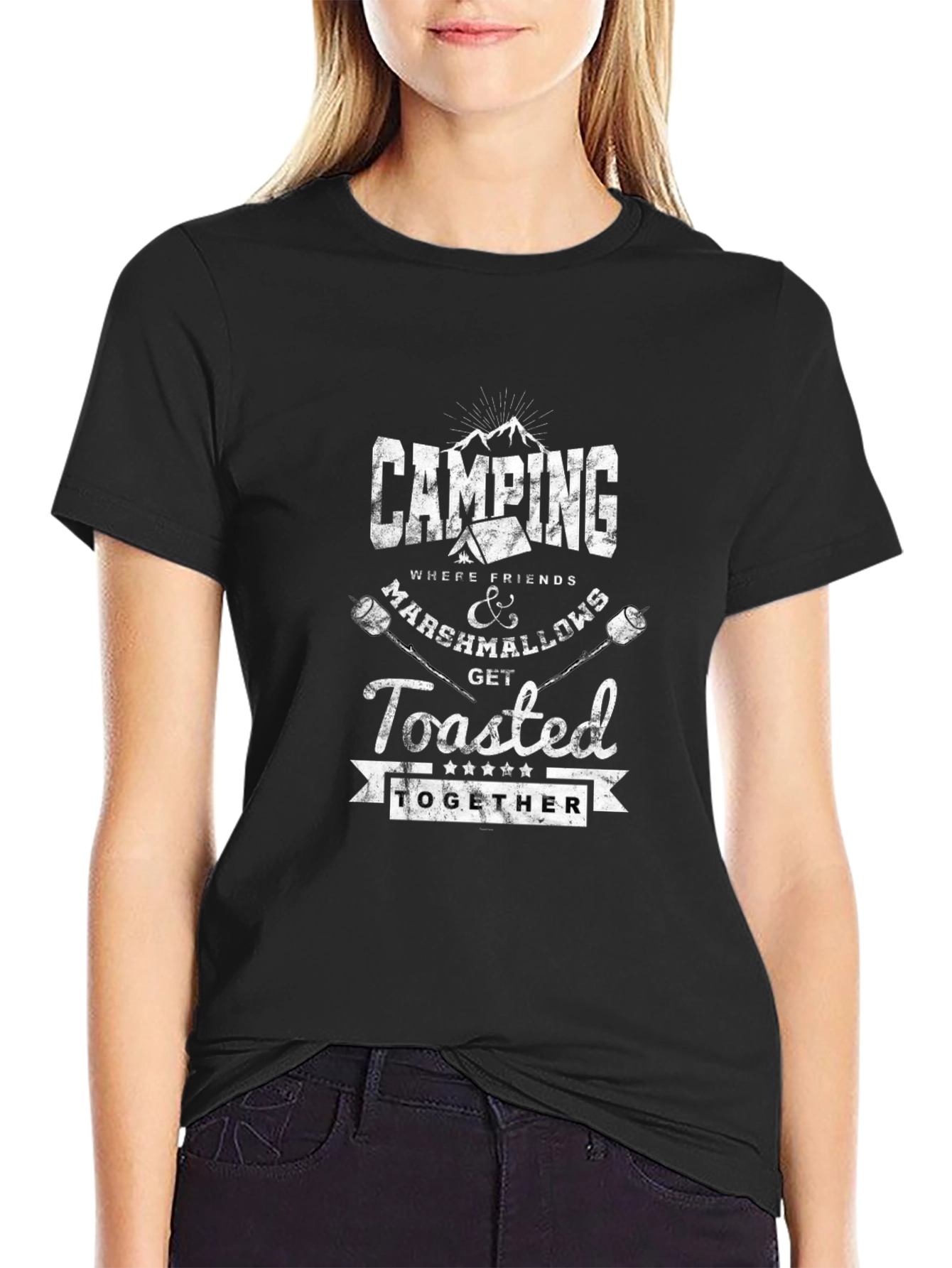Camping Marshmallow Toasted Together Graphic T-Shirt