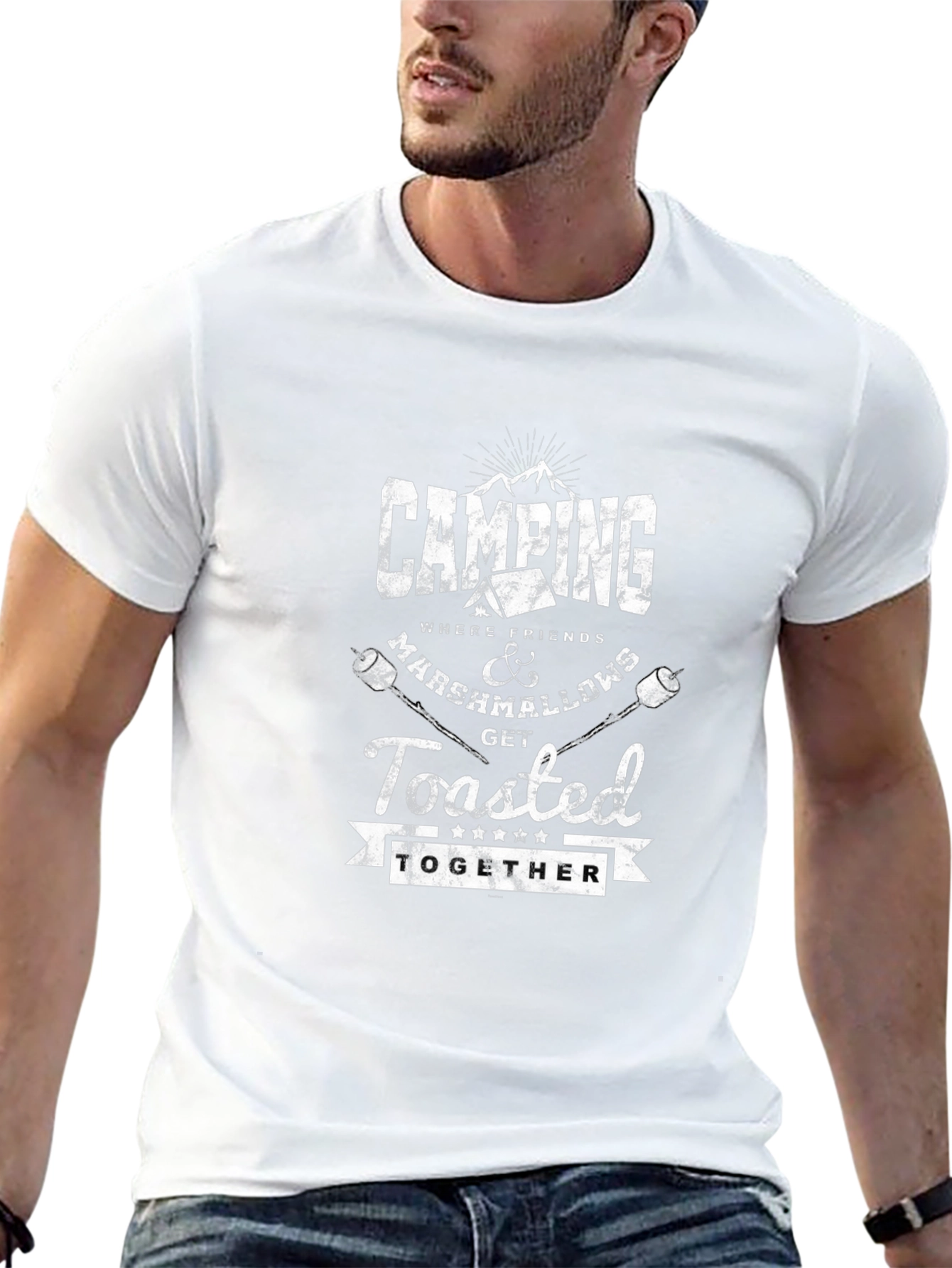 Camping Marshmallow Toasted Together Graphic T-Shirt