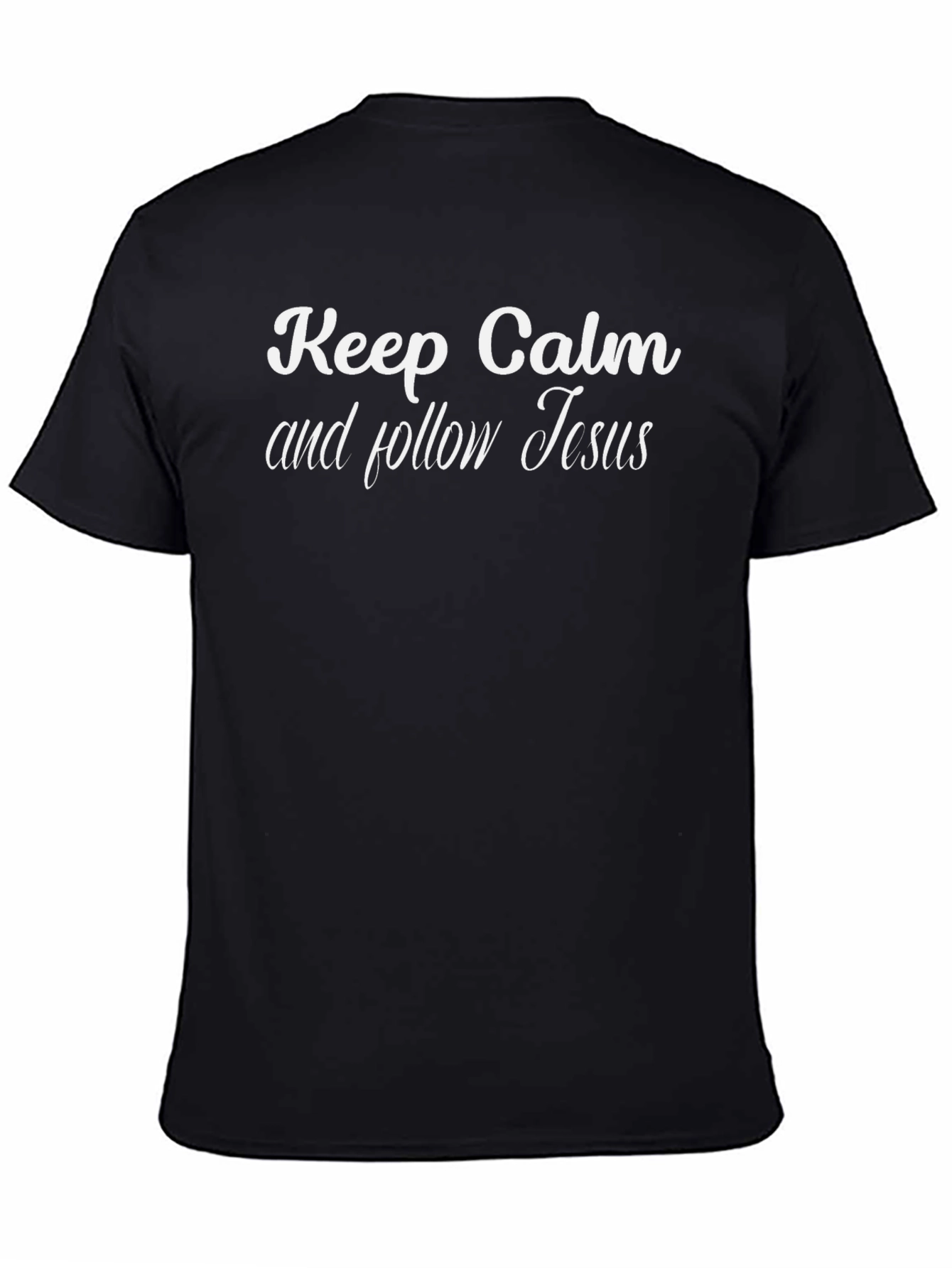 Keep Calm and Follow Jesus Black T-Shirt