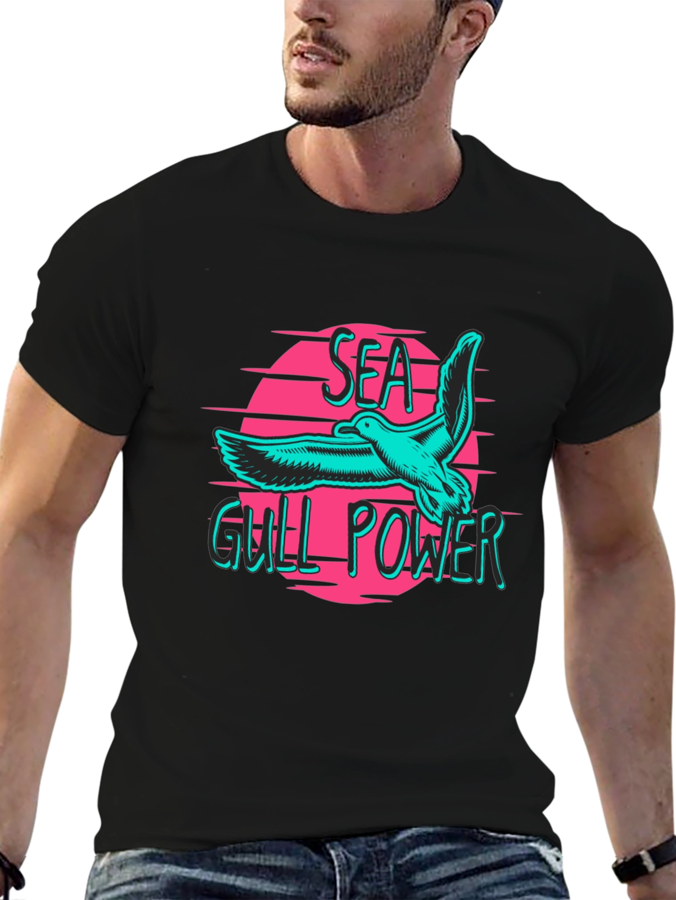 Seagull Power Graphic Tee - Retro Vibes