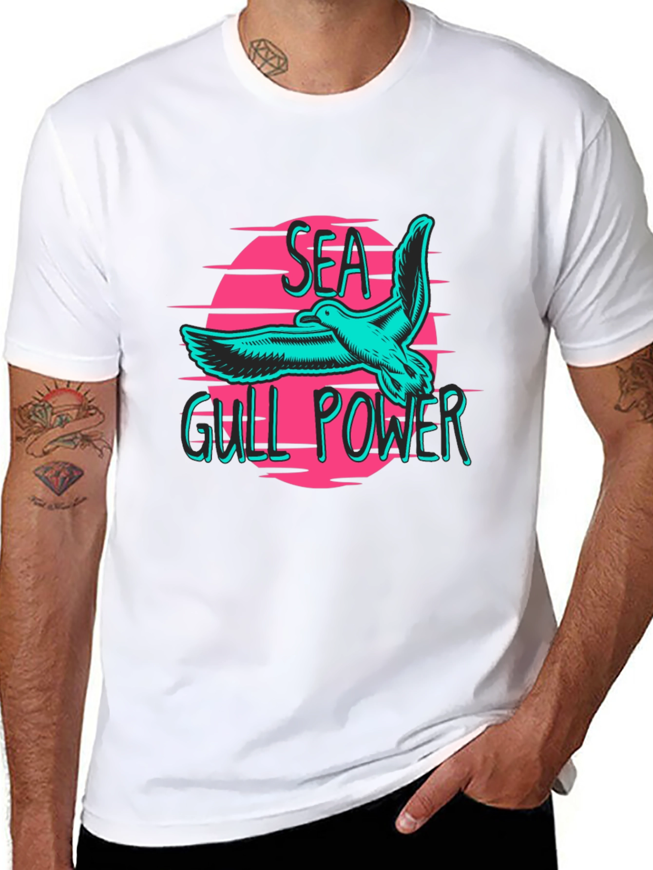 Seagull Power Graphic Tee - Retro Vibes