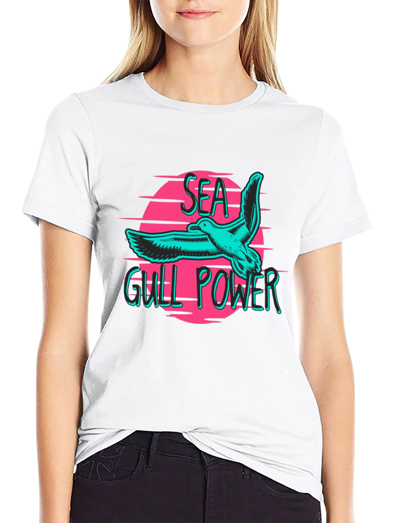Seagull Power Graphic Tee - Retro Vibes