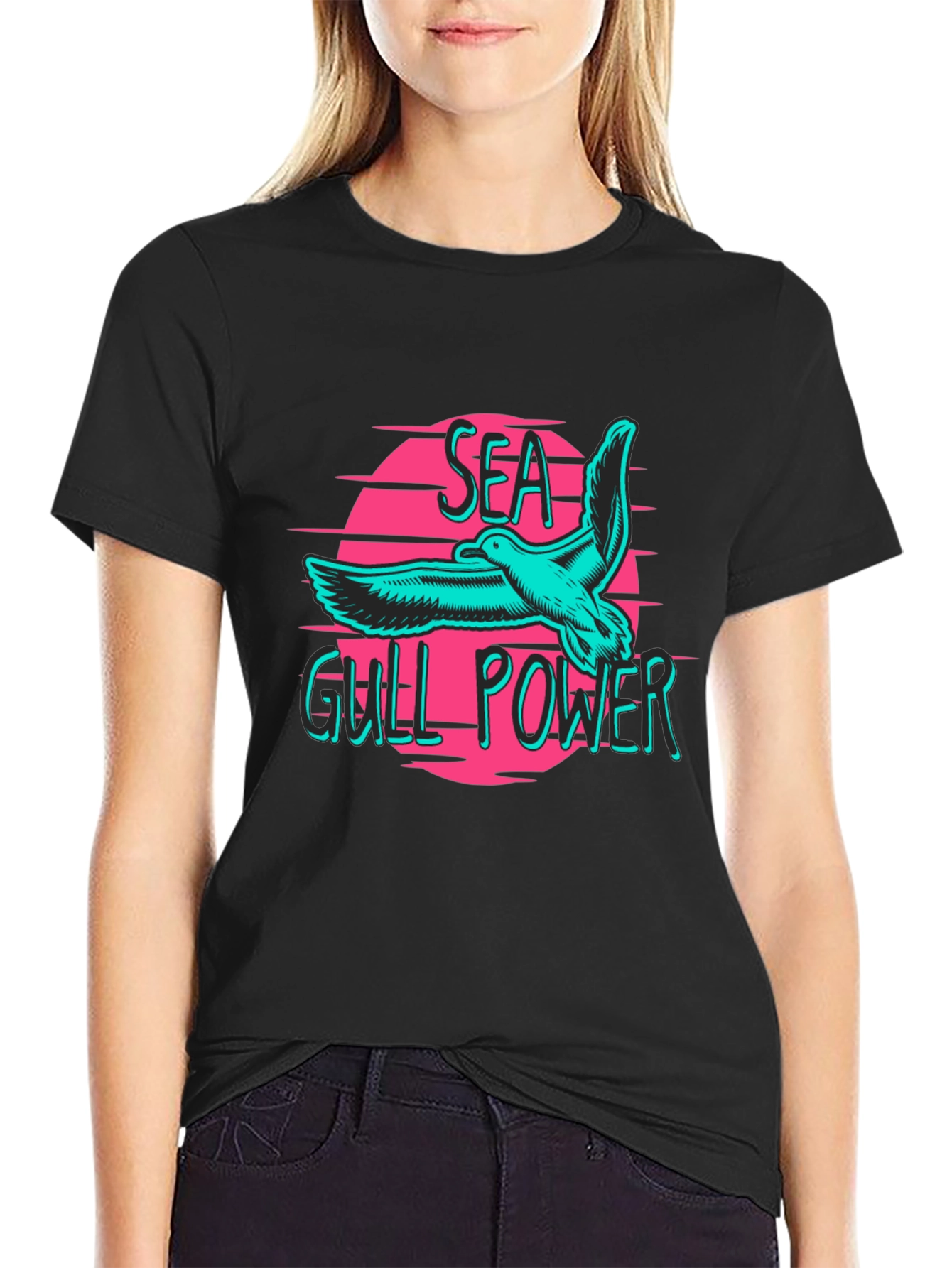Seagull Power Graphic Tee - Retro Vibes