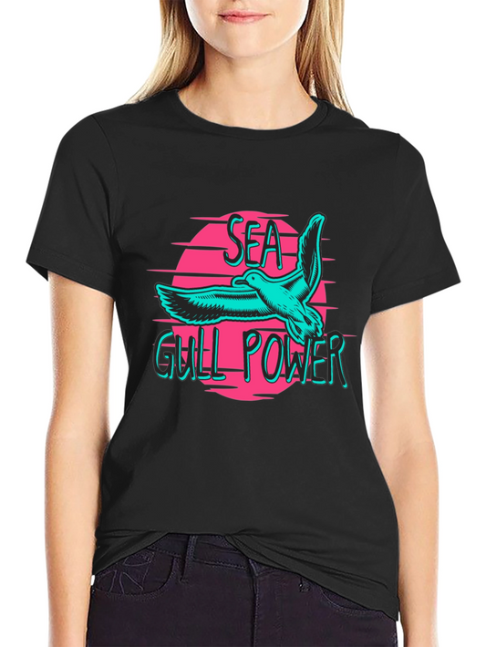 Seagull Power Graphic Tee - Retro Vibes