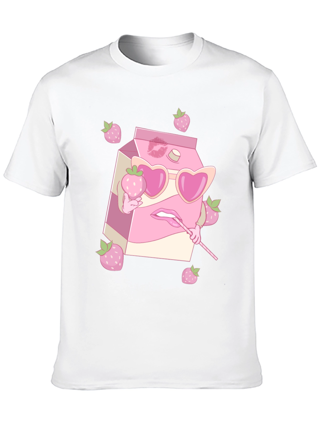 Strawberry Milk Cartoon T-Shirt